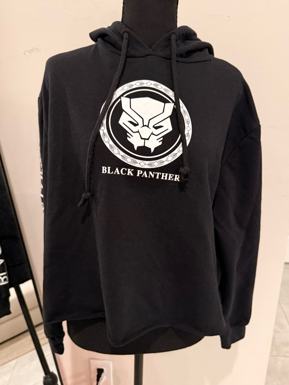 Marvel Black Panther Crewneck Sweatshirt - Black & White Graphic